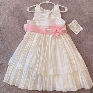 Flower Girl Dress with pink flower NWT